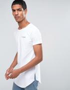 Illusive London Longline T-shirt With Small Logo - White