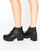 Asos Raina Chunky Monk Ankle Boots - Black