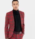 Heart & Dagger Super Skinny Suit Jacket In Red Plaid Check - Red