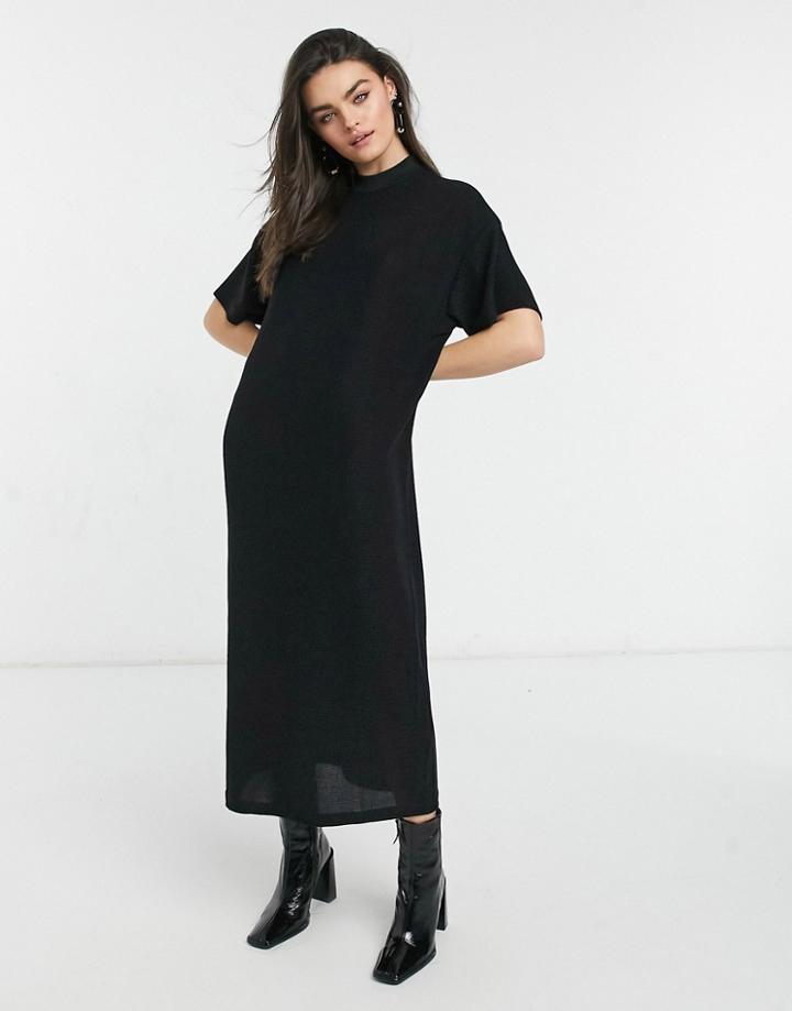 Dr Denim Short Sleeve Maxi Dress In Black