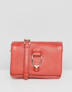 Paul Costelloe Real Leather Saddle Hardware Mini Cross Body Bag - Orange