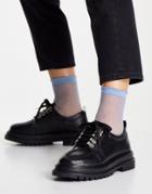 Asos Design Marine Leather Hiker Flat Shoes In Black