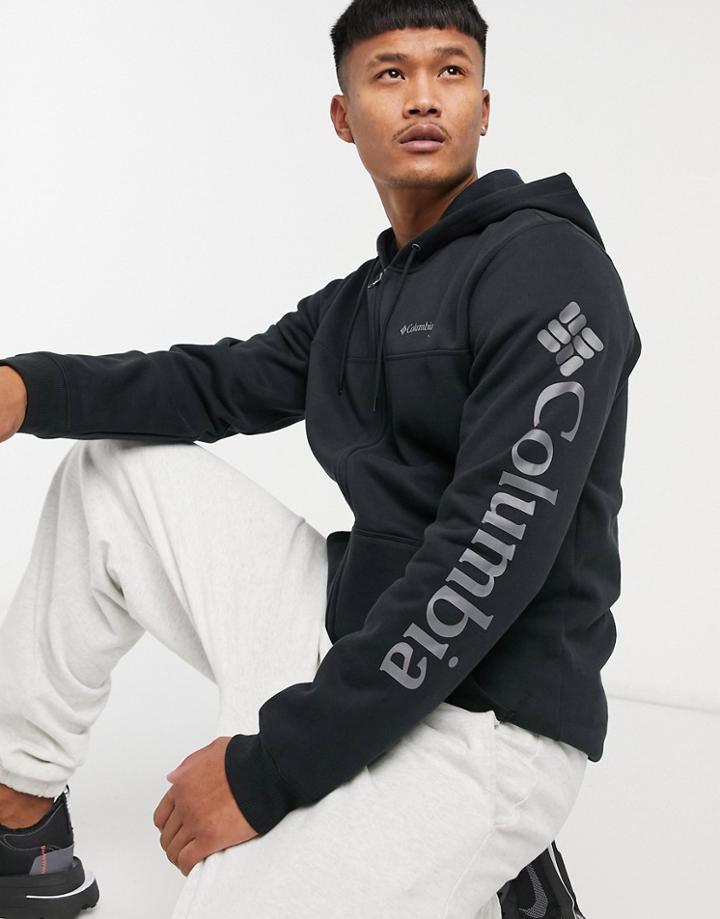 Columbia Logo Full Zip Fleece In Black