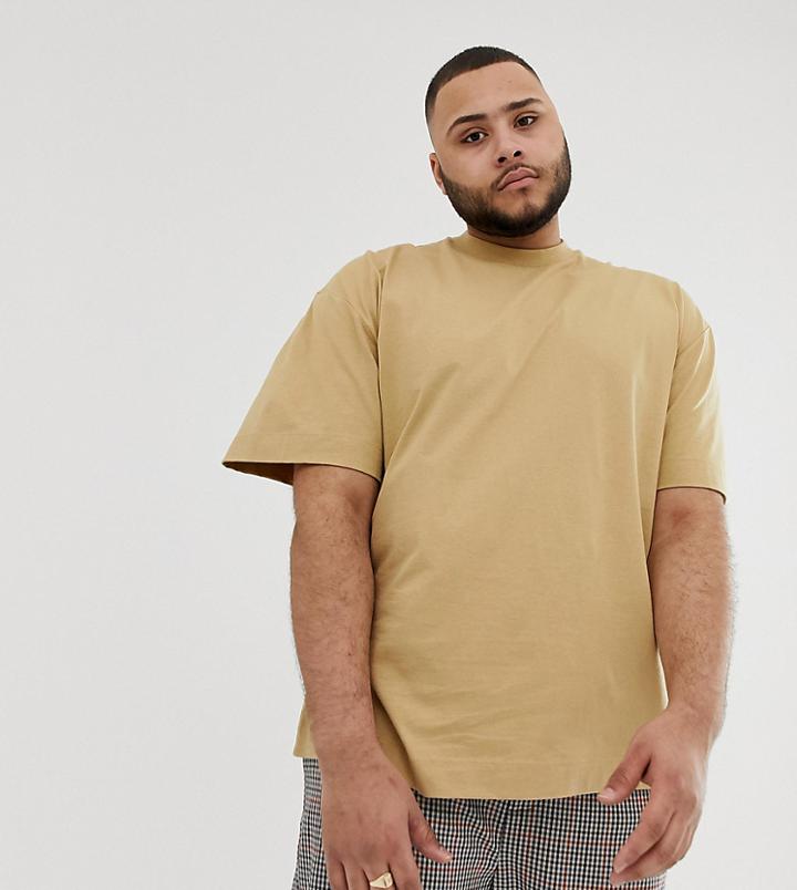 Collusion Plus T-shirt In Tan - Brown