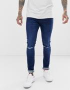 New Look Ripped Jeans In Indigo - Navy