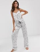 Asos Design Mix & Match Satin Splodge Spot Pants-multi