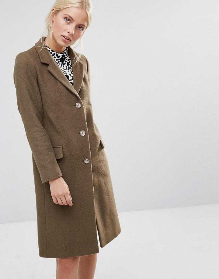 Helene Berman College Coat In Green - Green