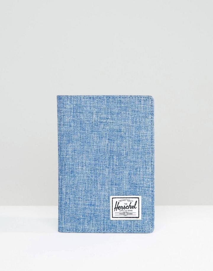 Herschel Supply Co Raynor Passport Holder In Chambray Crosshatch - Chambray Crosshatch