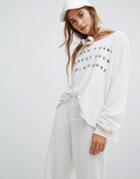 Wildfox Resolutions Terry Sweat - White