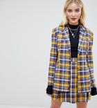 Unique21 Oversized Blazer In Check Two-piece - Yellow