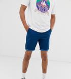 Asos Design Tall Skinny Chino Shorts In Blue - Blue