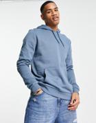 Asos Design Hoodie In Gray Blue