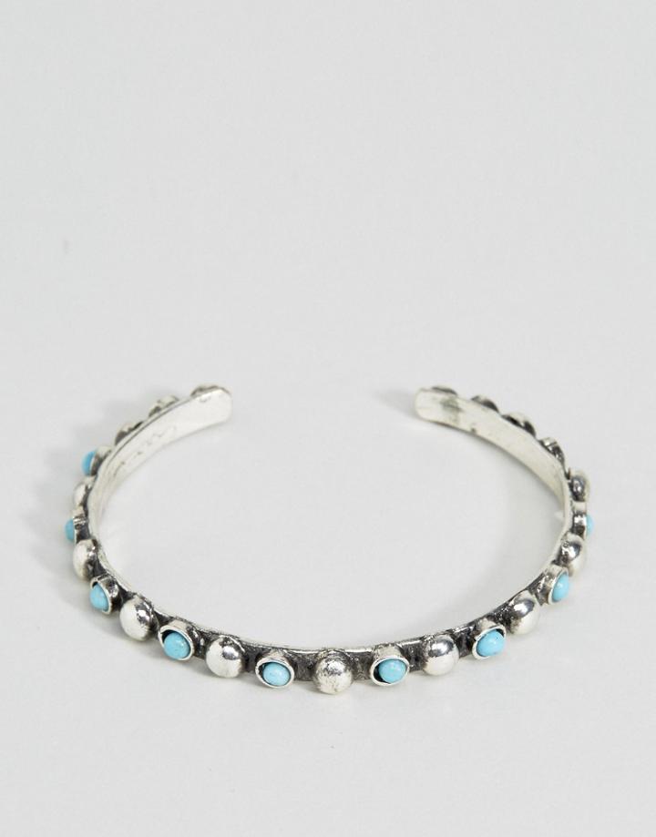 Asos Turquoise Stone Cuff Bracelet - Blue