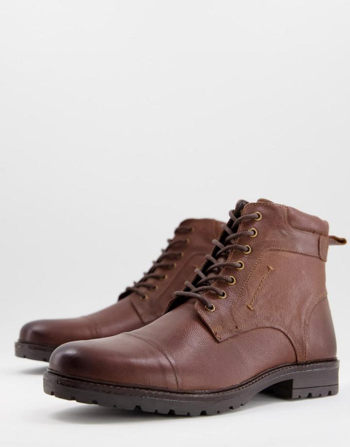 Silver Street Toe Cap Boot In Tan-brown