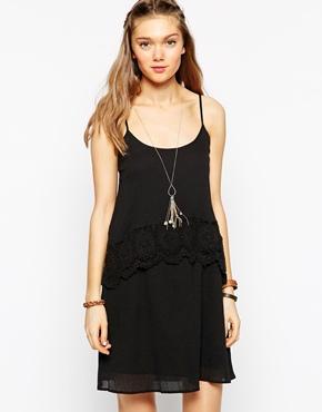 Diya Crochet Short Dress - Black