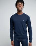 Original Penguin Crew Sweater Cotton Small Logo In Navy - Navy