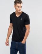 Asos Logo T-shirt With V Neck In Black - Black