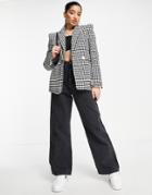 Urban Revivo Blazer In Houndstooth - Part Of A Set-gray