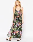 Liquorish Tropical Print Maxi Dress - Multi