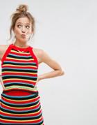 Asos Co-ord Crochet Tank In Stripe - Multi