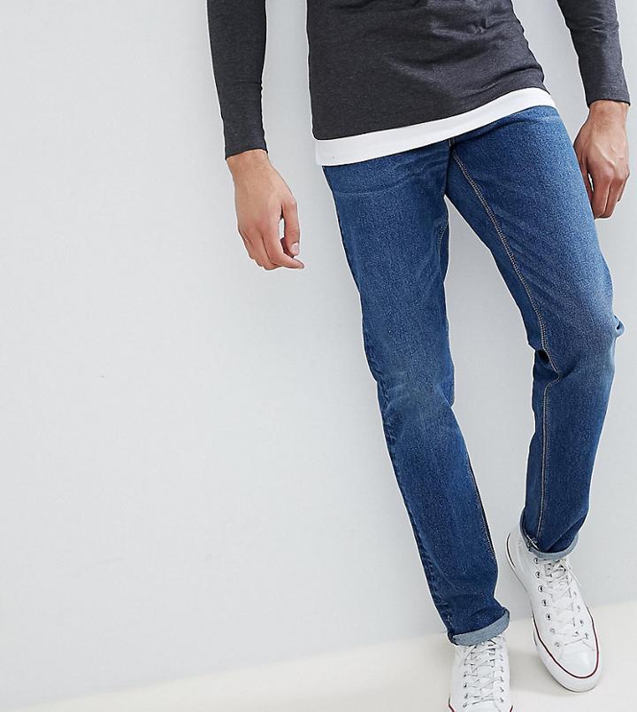 Asos Tall Slim Jeans In Dark Wash - Blue