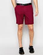 Asos Smart Skinny Shorts In Red Check - Red