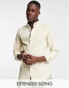Asos Design Slim Fit Oxford Shirt In Light Stone-neutral