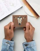 Asos Leather Wallet With Embroidered Rams Head - Brown