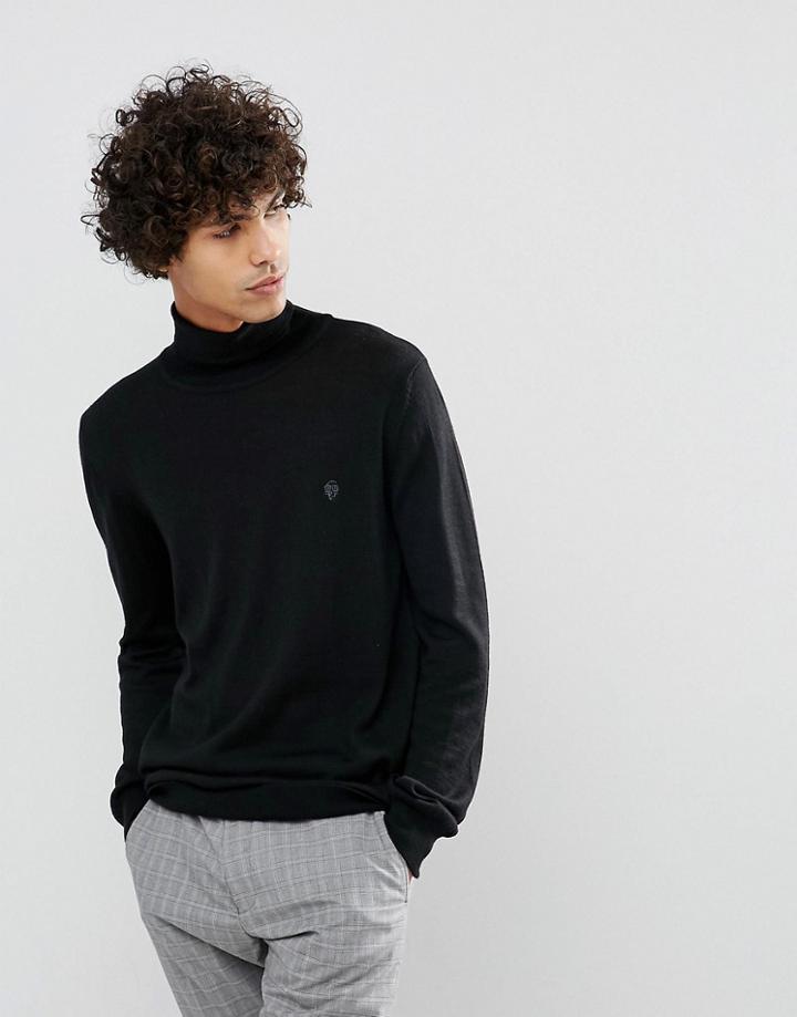 Noose & Monkey Black Roll Neck Sweater - Black