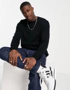 Asos Design Oversized Merino Wool Sweater In Black