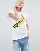 Pepe Jeans Split Andy Warhol Banana Tee - White