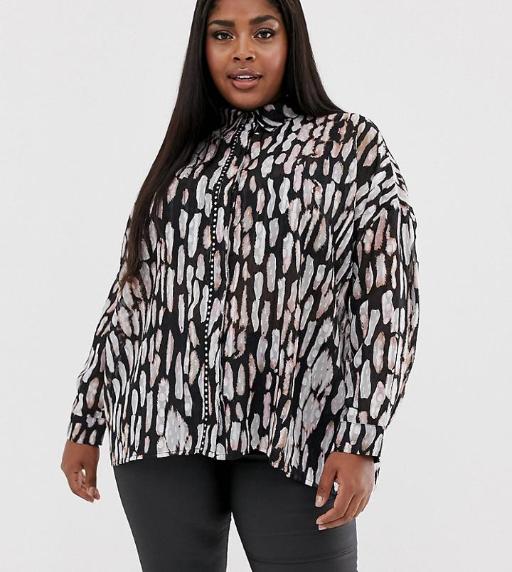 Religion Plus Animal Abstract Print Shirt - White