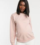 Asos Design Maternity Organic Cotton Sweat In Pink