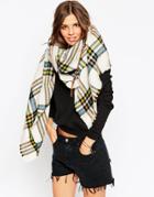 Asos Oversized Square Scarf With Multi Bold Check - Camel