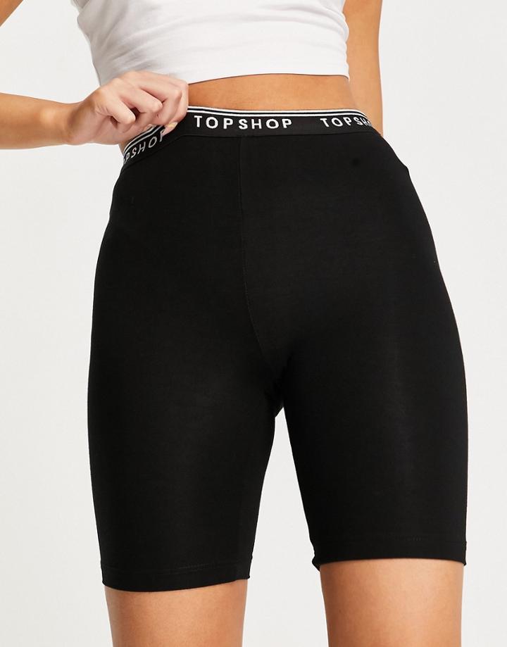 Topshop Elastic Legging Short In Black