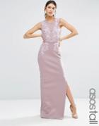 Asos Tall Red Carpet Lace Placed Sweetheart Maxi Dress - Dark Purple