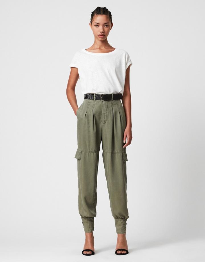 Allsaints Paxton Utility Pants In Green