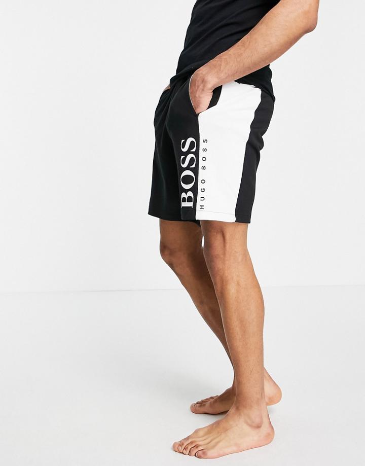 Boss Bodywear Jacquard Shorts In Black