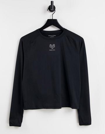 Pink Soda Medley Long Sleeve Top In Black