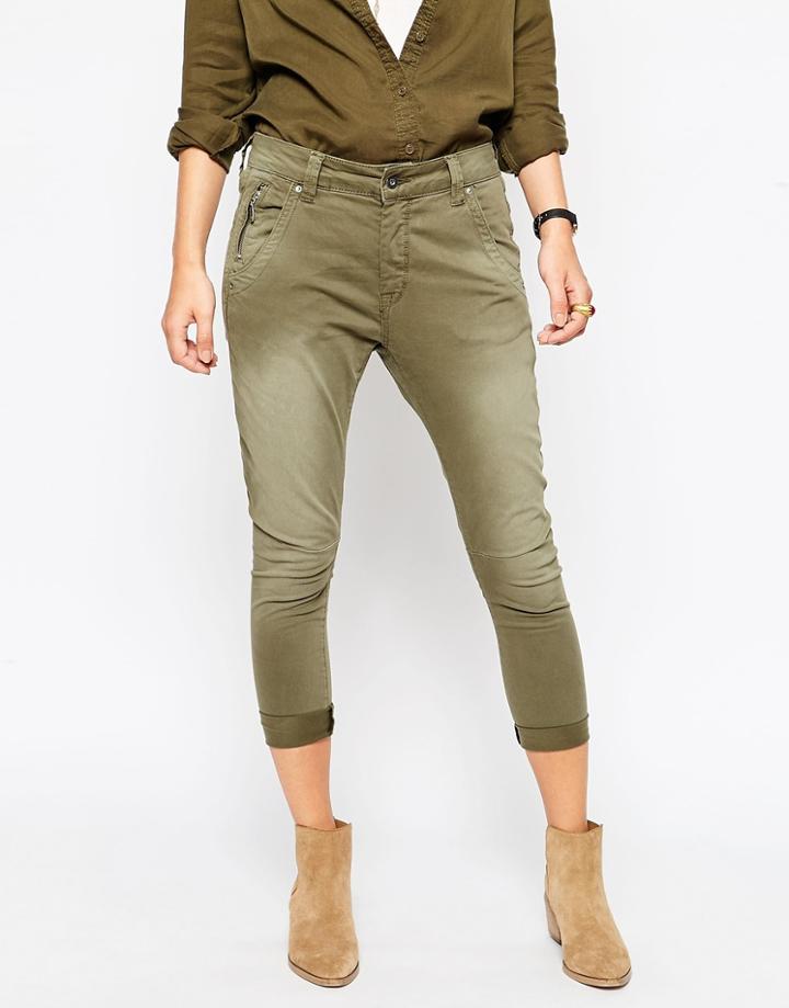 Pepe Jeans Ankle Length Utility Pants - Khaki