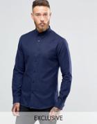 Heart & Dagger Slim Shirt With Button Down Collar - Navy