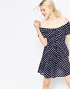 Brave Soul Off Shoulder Dress - Indigo