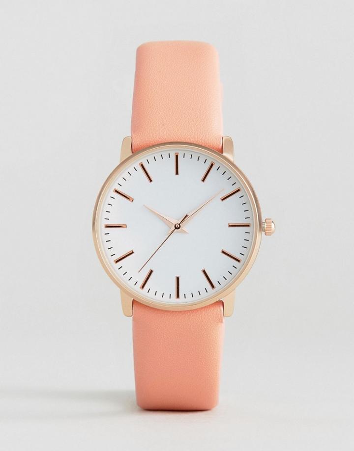 New Look Clean Dial Watch - Orange