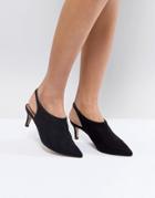 Asos Solution Slingback Kitten Heels - Black