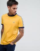 Fred Perry Sports Authentic Taped T-shirt In Yellow - Yellow
