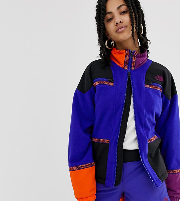 The North Face 92 Rage Full Zip Fleece In Geo-tribal Blue Recycled Polyester - Blue
