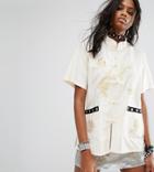Reclaimed Vintage Inspired Embroidered Shirt With Eyelet Trim - Cream