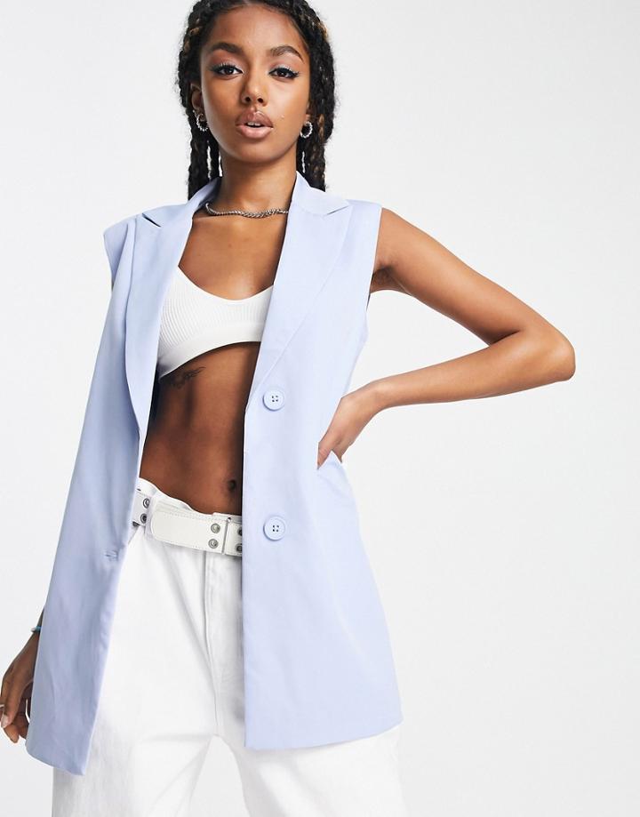 Heartbreak Longline Vest In Blue