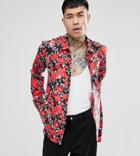 Reclaimed Vintage Inspired Shirt In Black Rose Print Reg Fit - Black