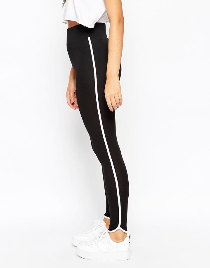 Asos Leggings With Contrast Binding - Black